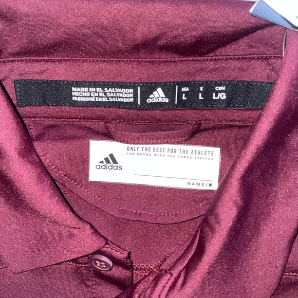 Texas A&M Aggies adidas GE1755 TECH Aeroready Maroon Polo Golf Shirt Men's Large - Picture 3 of 3